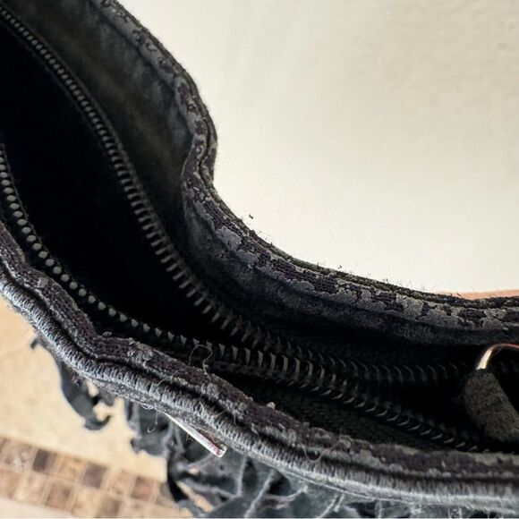 Roxy Black Fringe Crossbody Bag - Boho Style - Picture 3 of 10